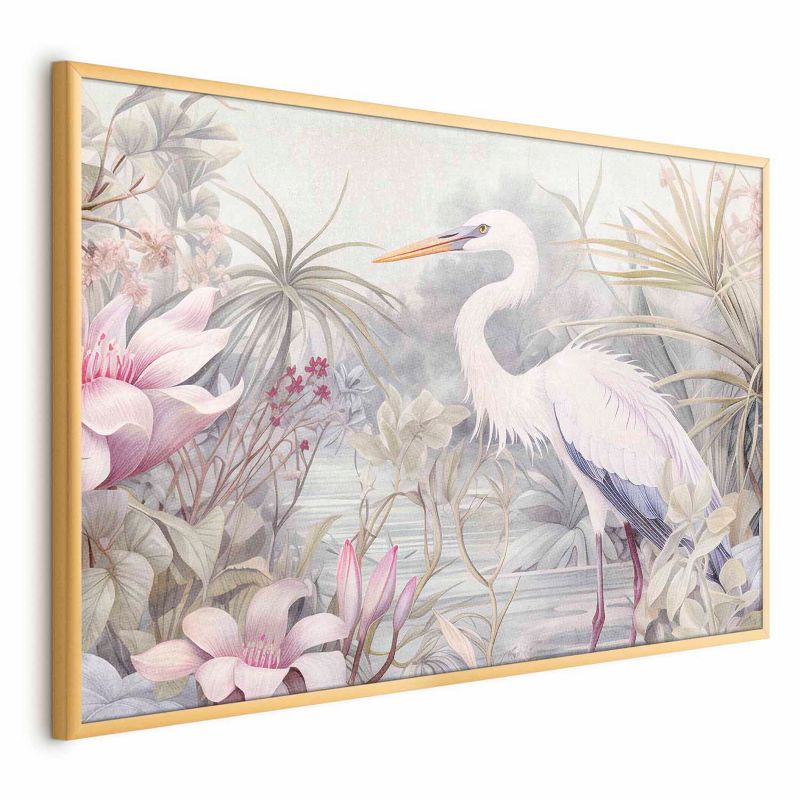 Plakat Artgeist Czapla 60x40 cm z ramą złotą 1 szt