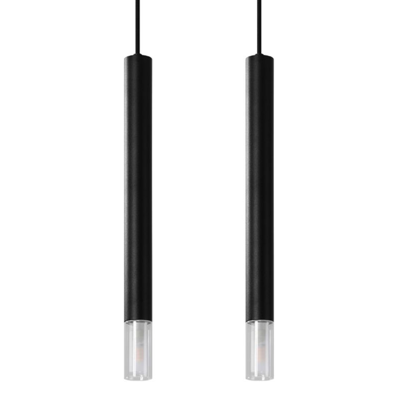 Lampa wisząca Sollux Lighting WEZYR 2 czarna 1 szt.