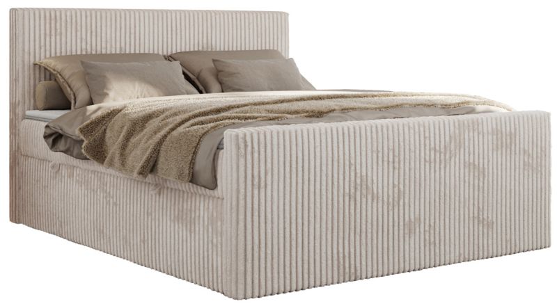 Łóżko kontynentalne MKS Meble TILIANO DUO 160x200 H3 beżowy sztruks 1szt.