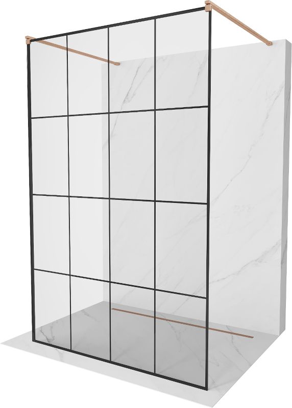 Ścianka prysznicowa Mexen Kioto czarny wzór 140x200 cm 800-140-002-65-77 1 szt.