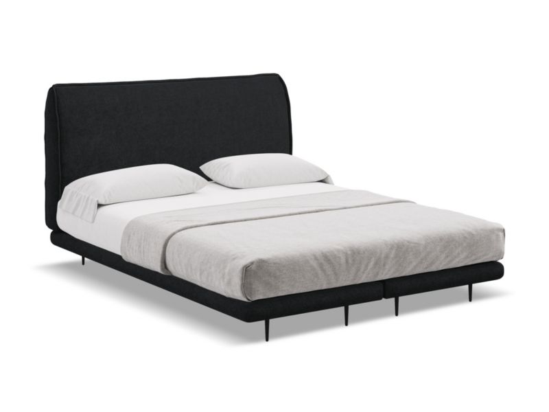 Łóżko Makamii Halia z tkaniną boucle 140x200 czarny 1 szt.