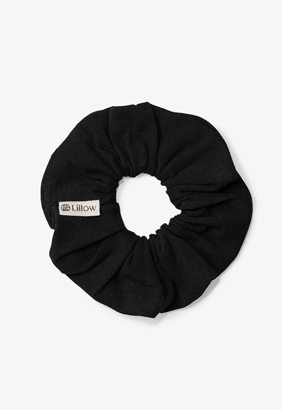 Lillow - FROTKA z wiskozy Scrunchies - czarna - Materiał wiskoza - Uszyto w Polsce