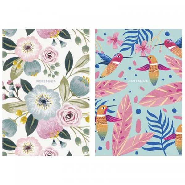 Brulion A5 kratka 80k kremowy papier, "Flower dream "