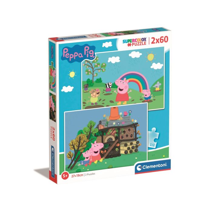 Puzzle 2x60 elementów, Świnka Peppa, Clementoni