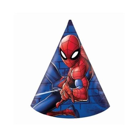 Czapeczki Urodzinowe Spiderman 6sztuk