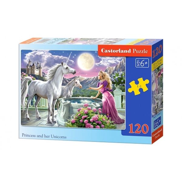Puzzle 120 el. B-13098-1 Princess and her Unicorns
