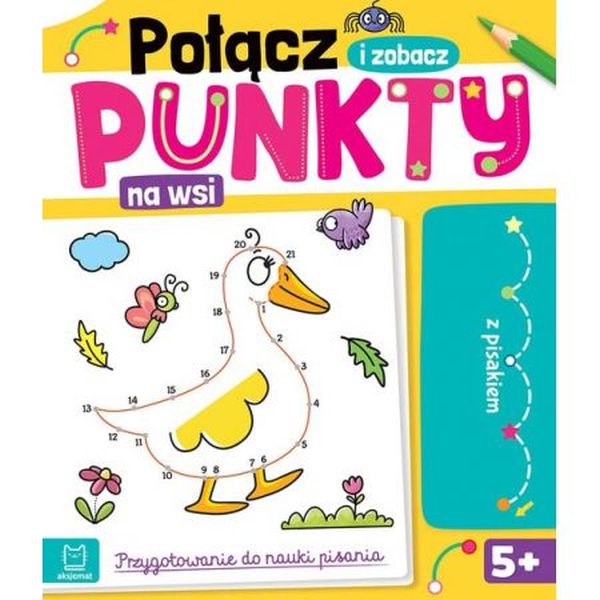 Połącz punkty i zobacz! Na wsi. Przygotowanie do nauki pisania. Ścieralny pisak