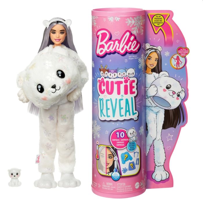 Lalka Barbie Cutie Reveal - Lalka Miś polarny Zimowa Kraina HJL64
