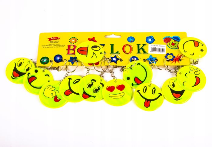 BRELOK ODBLASKOWY EMOTIKONY KPL