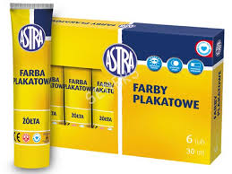 Farba 30ml PLAKATOWA tuby ASTRA żółta