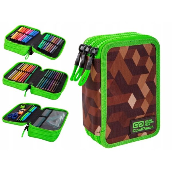 Coolpack Piórnik potrójny Jumper 3 z wyposażeniem City Jungle