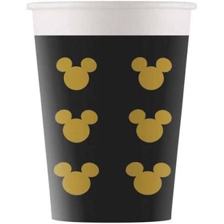 KUBECZKI PAPIEROWE MICKEY GOLD 8SZTUK