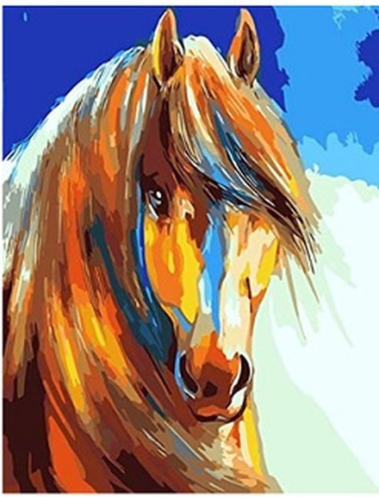 DIAMENTOWA MOZAIKA KOŃ Z BUJNĄ GRZYWĄ PAK 60 30X40 CM