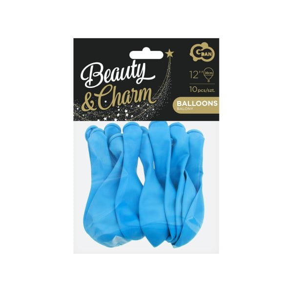 Balony Beauty&Charm, pastelowe blady niebieski 12"/ 10 sztuk