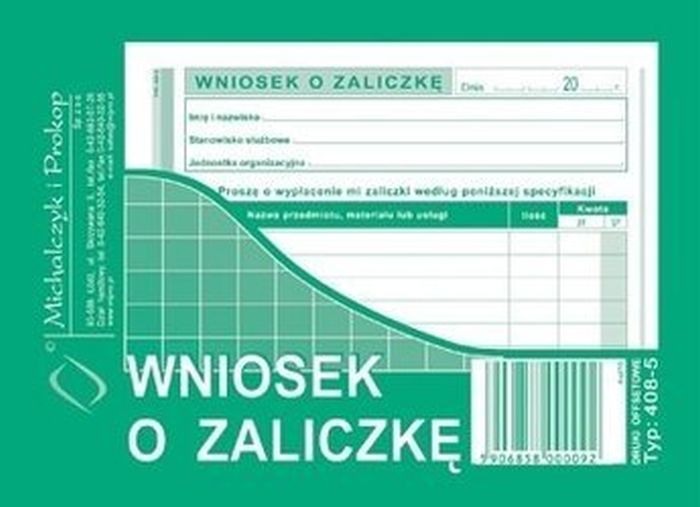WNIOSEK A6 O ZALICZKĘ 408-5