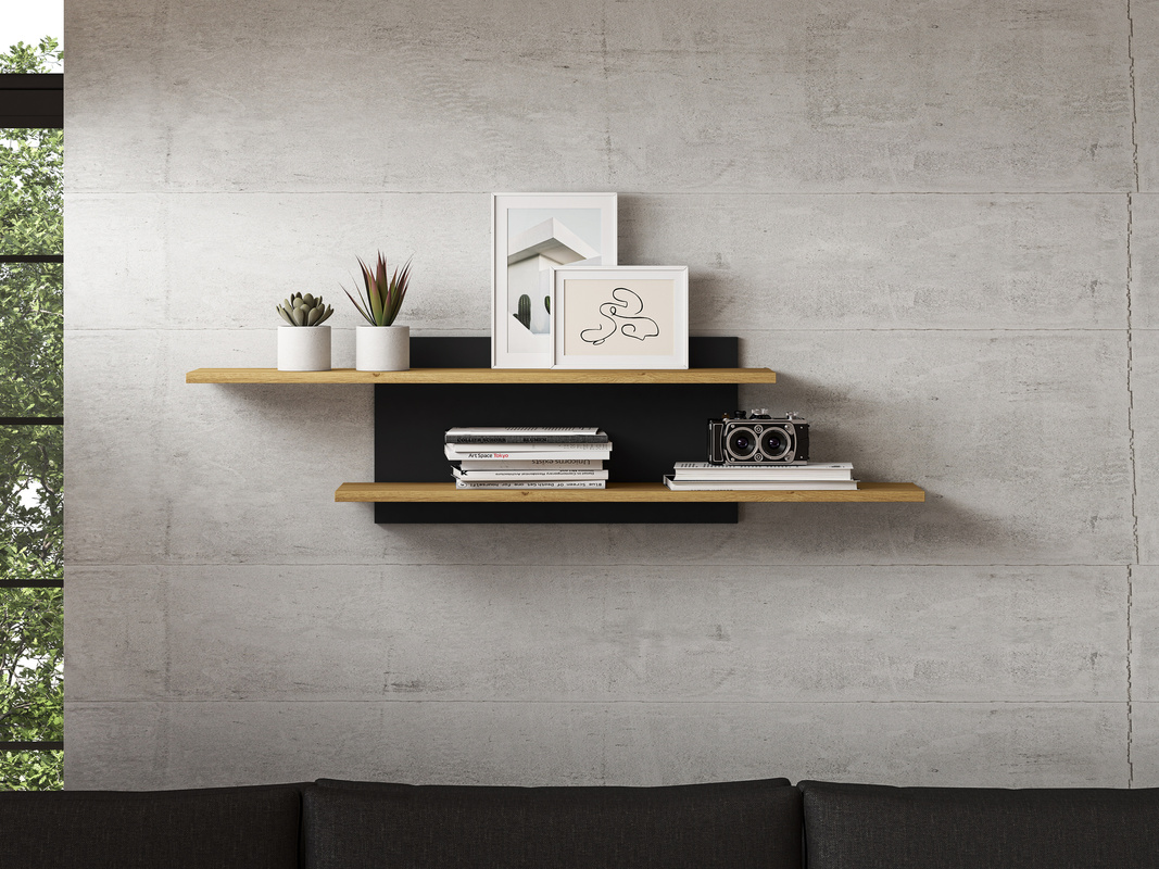 Półka wisząca do salonu 115 cm MONELLI dąb stylowy