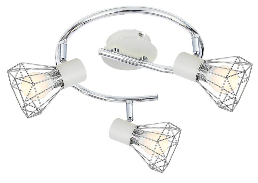 Lampa spirala ścienna/sufitowa chrom/biała 3xE14 Verve
