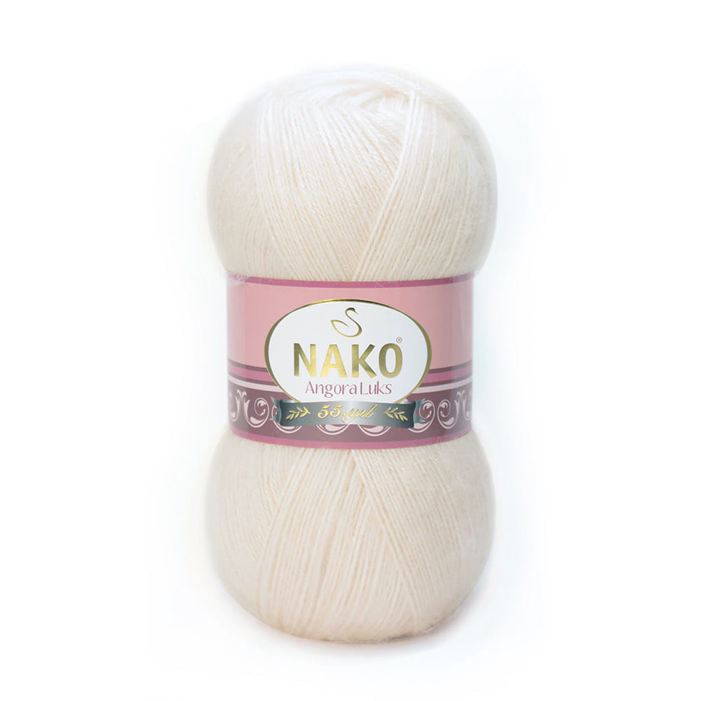 Włóczka NAKO ANGORA LUKS 100g kolor: 11499/różany ecru