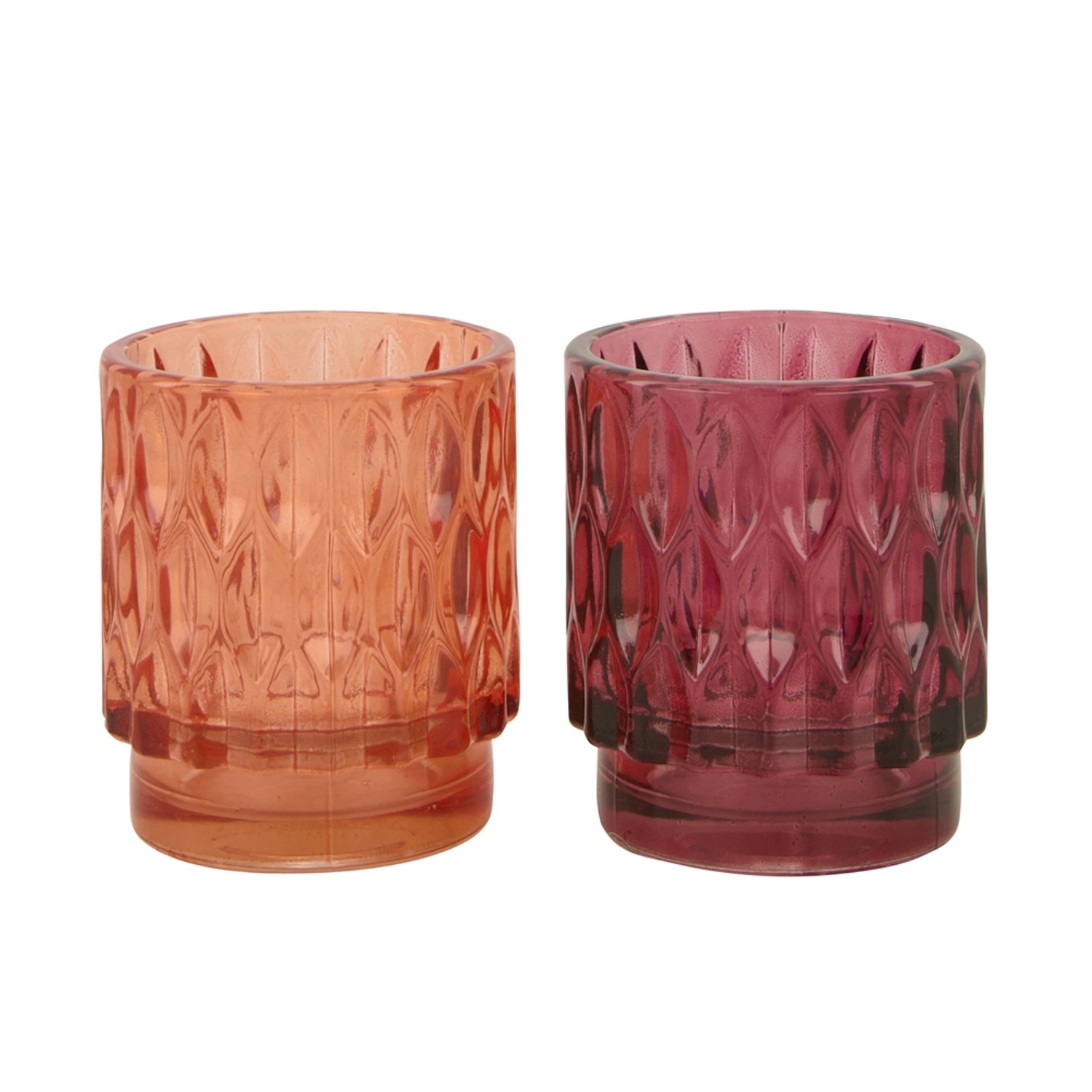 Świecznik tealight szklany mix kolor 8 cm