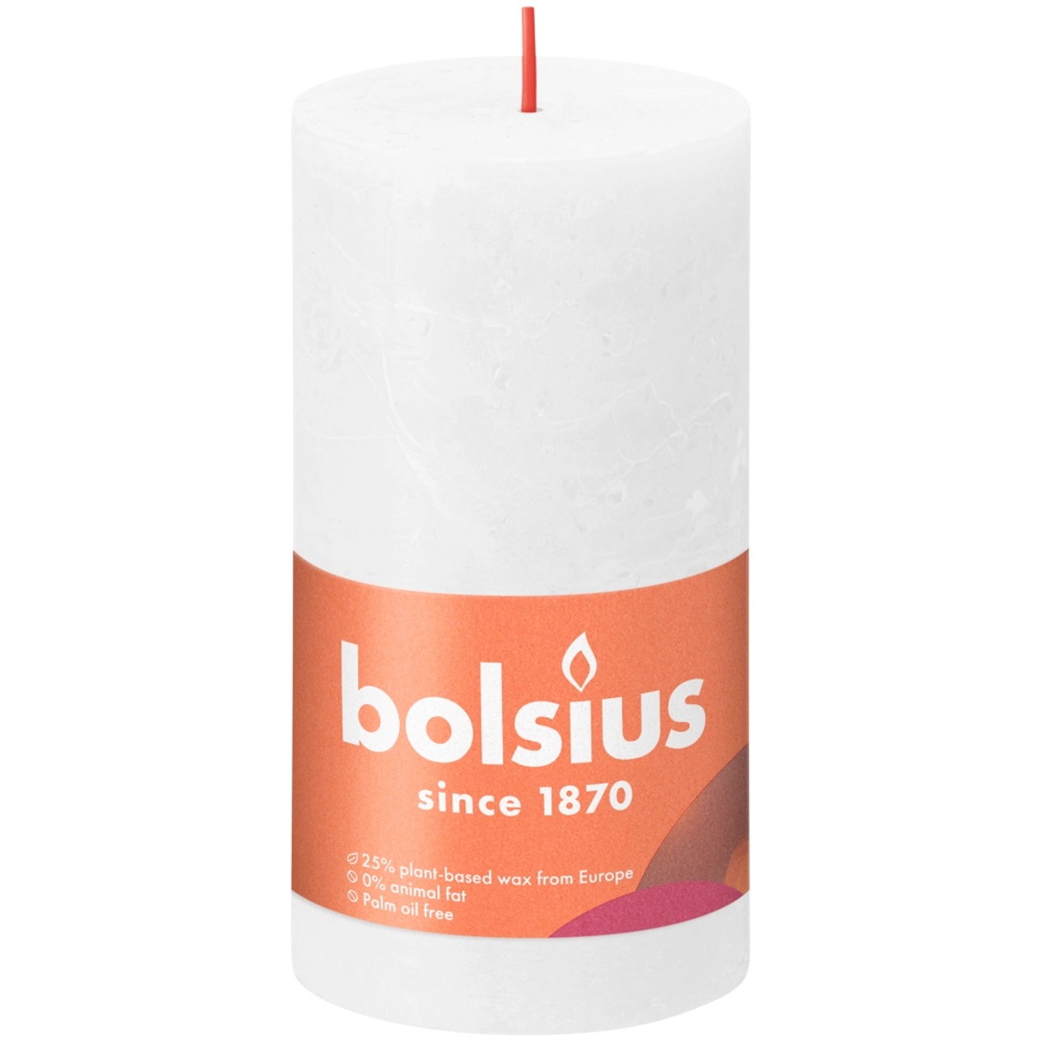 Świeca Rustic mroźna biel 130/68mm