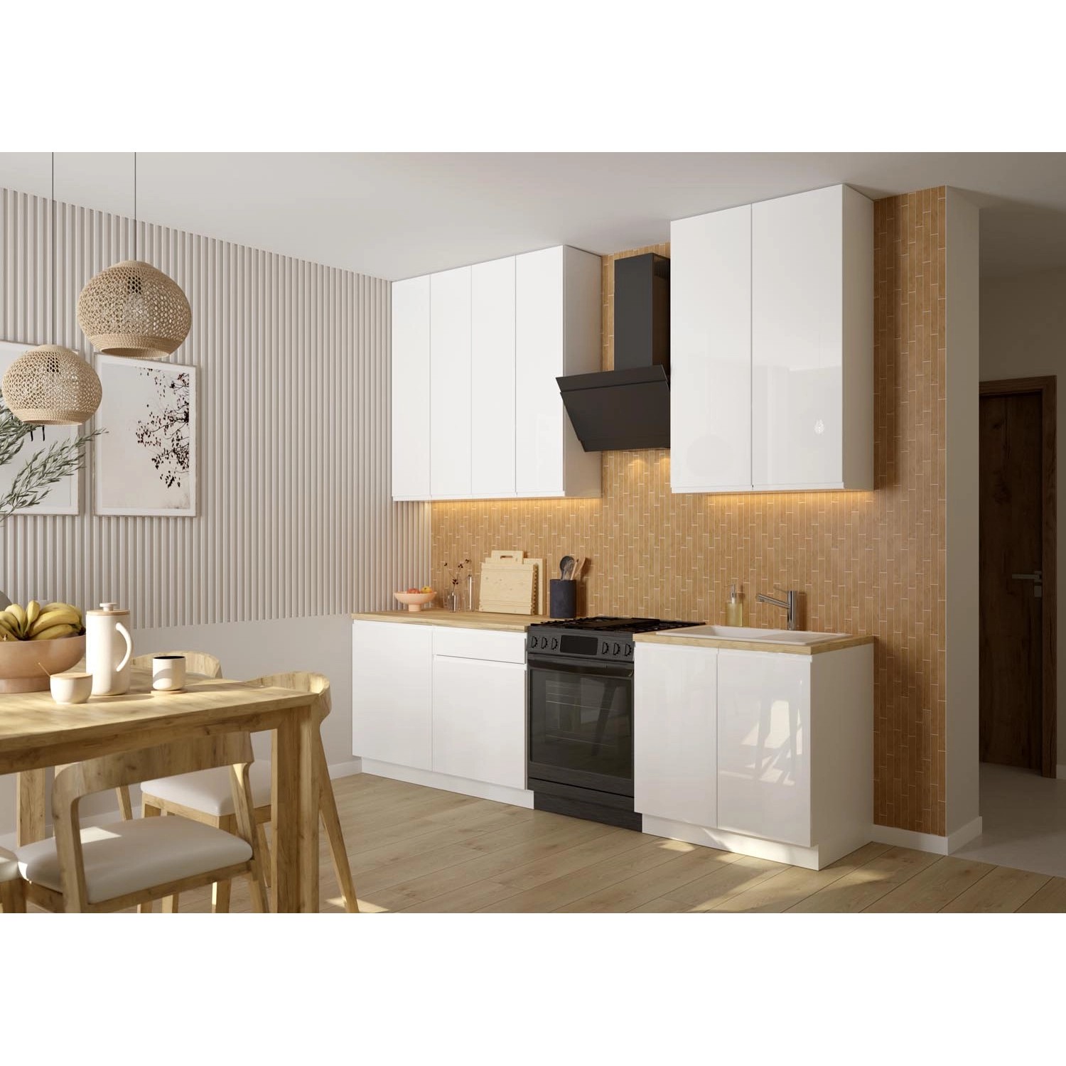 Zestaw mebli kuchennych Parma XL 200 cm Biały
