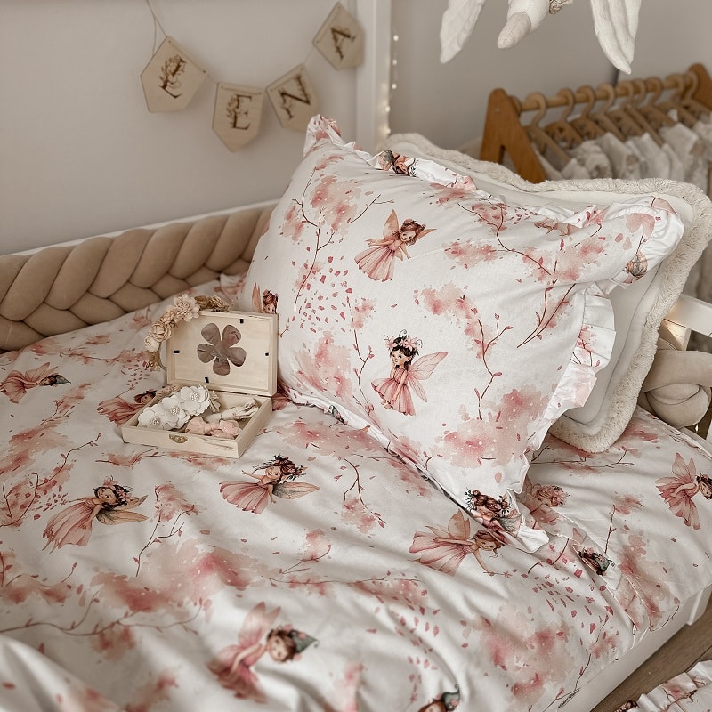 Komplet pościeli Wróżki z falbanką - 100x135 + poduszka 40x60 - Nie
