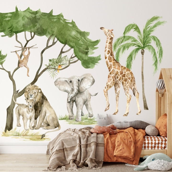 Zestaw naklejek ściennych Savanna 140x200 cm BW