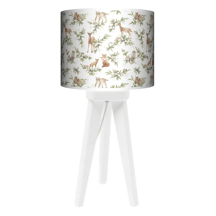 Lampa Trójnóg mała Forest Animals biel - kolor podstawy do wyboru FL - orzech