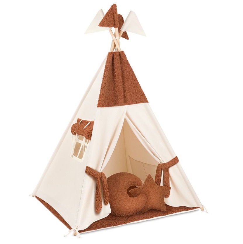 Namiot Tipi + Mata + Poduszki - Bocule Brąz - wariant do wyboru FM - Tipi + mata + poduszki