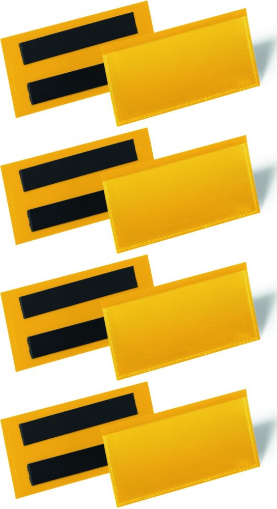4x Kieszeń magnetyczna Durable, 100x38mm, 50 sztuk, żółty