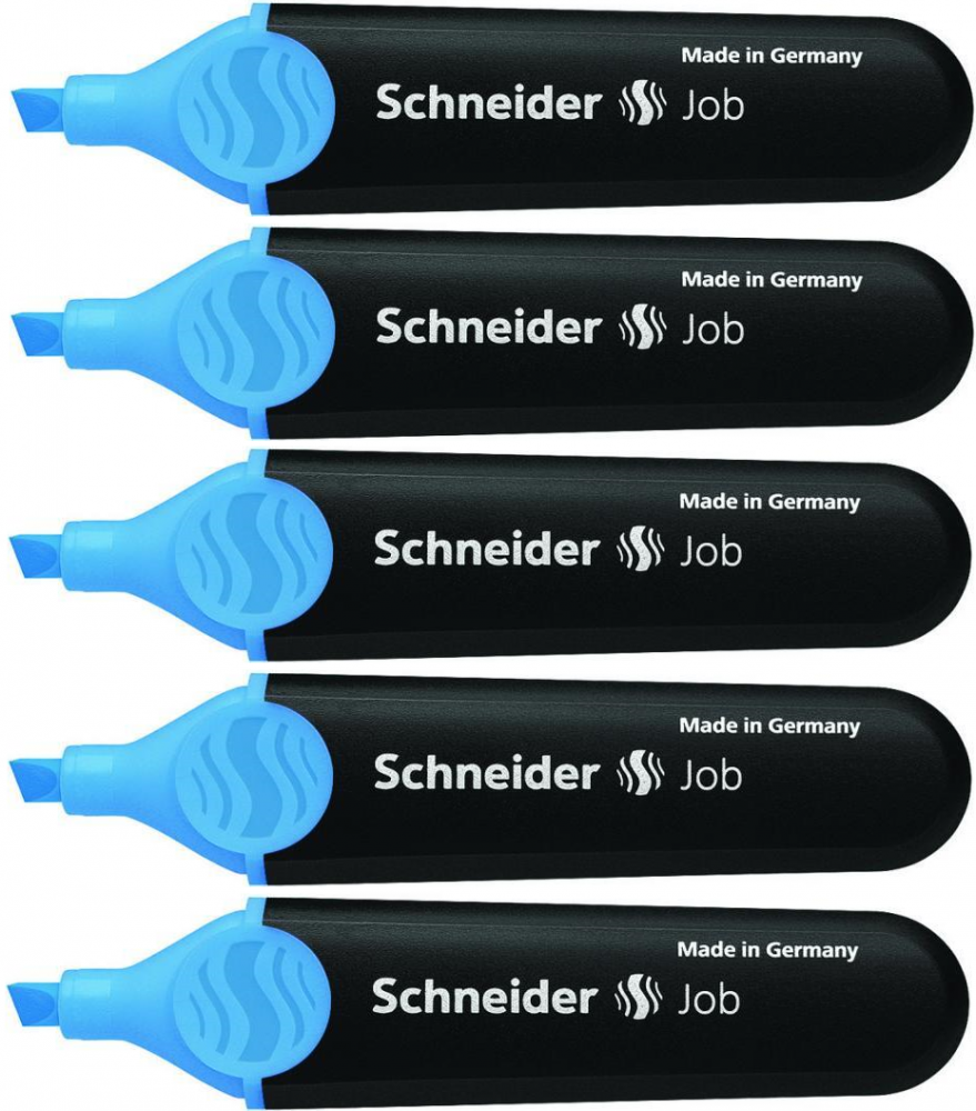 5x zakreślacz Schneider Job, ścięta, niebieski