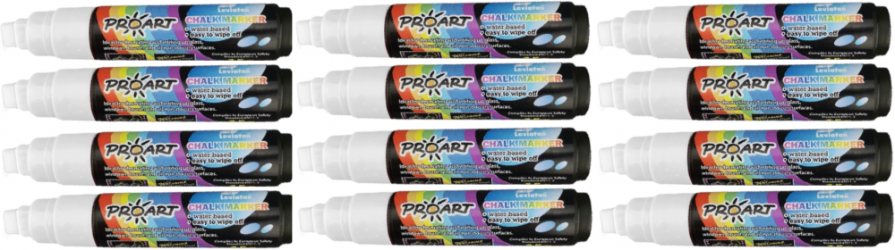 12x Marker kredowy Leviatan, ścięta, 4-10mm, 15g, biały