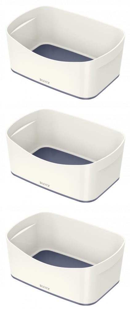 3x Pojemnik bez pokrywki Leitz MyBox Wow, 246x160x98mm, biało-szary