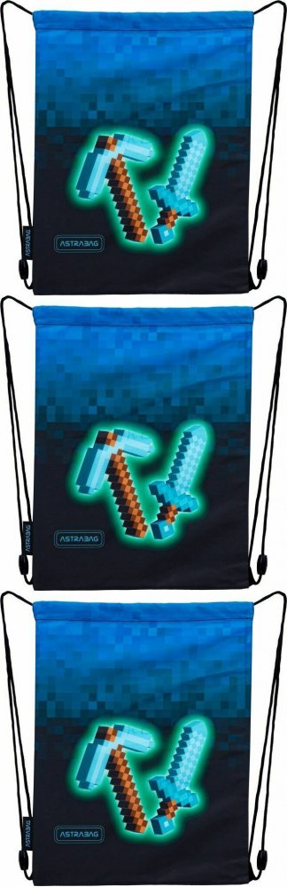 3x Worek na buty Astra Astrabag Blue Pixel AD1, 40x33cm