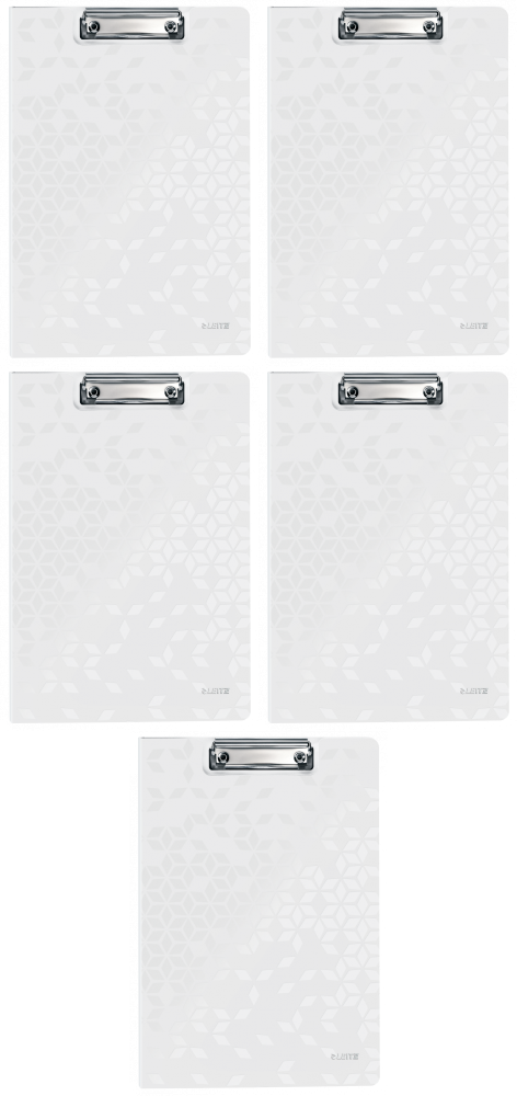 5x Clipboard Leitz Wow, z okładką, A4, biały