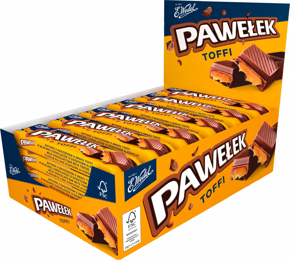 24x Baton Wedel Pawełek Toffi, 45g