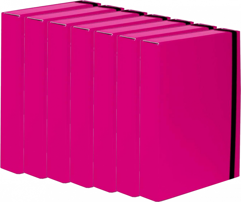 7x Teczka kartonowa z gumką VauPe Box Caribic, A4, 50mm, różowy