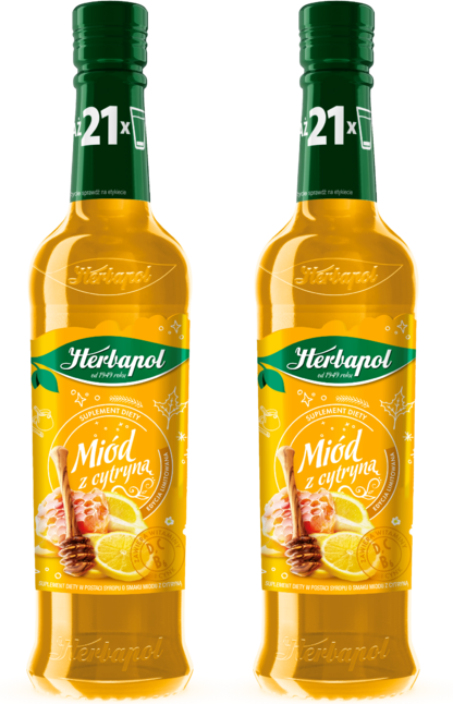 2x Syrop Herbapol Owocowa Spiżarnia, miód z cytryną, 420ml