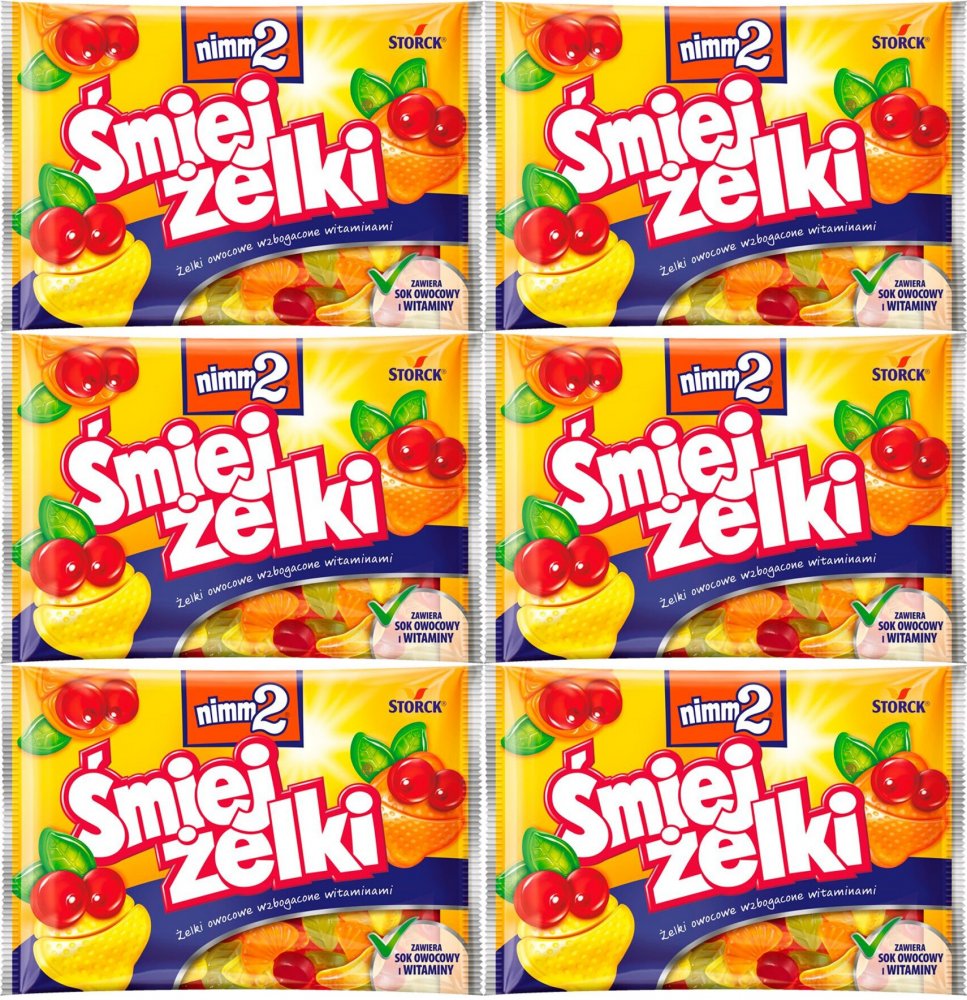 6x Żelki Śmiejżelki Storck Nimm 2, mix smaków owocowych, 100g