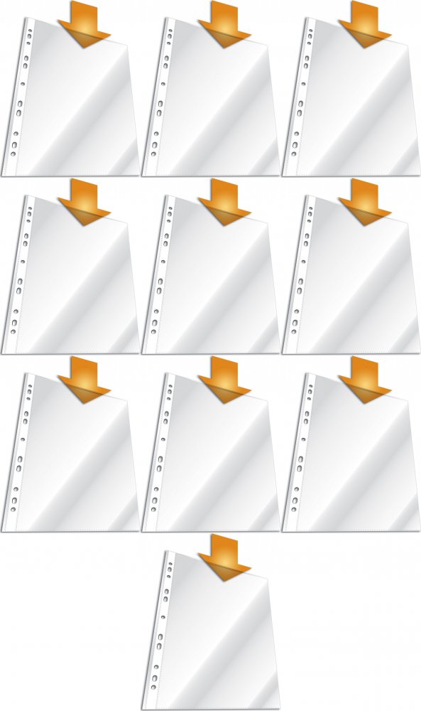 10x Koszulki krystaliczne Durable, A4, 60 μm, 100 sztuk, transparentny