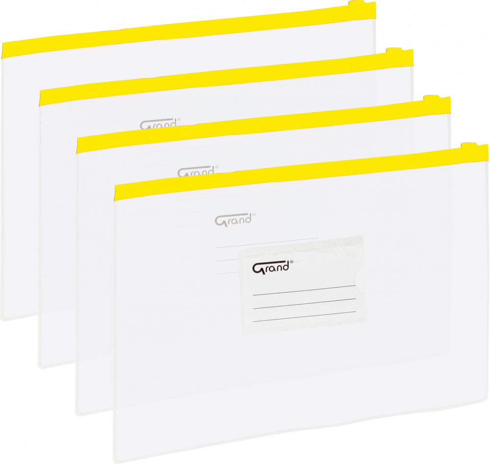 4x Koszulka z suwakiem Grand EC007B, A5, żółty