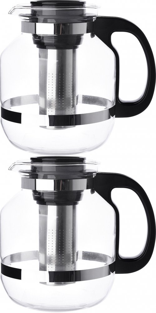 2x Dzbanek z zaparzaczem Altom Design Sencha, 2.6l, szkło, przezroczysty