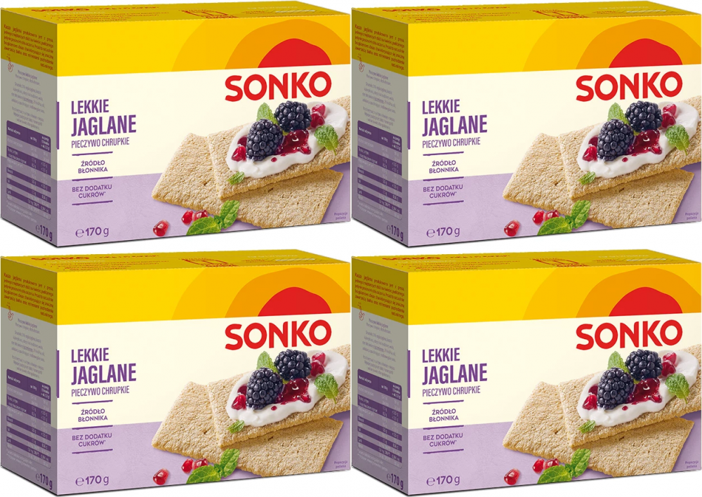 4x Pieczywo lekkie Sonko, jaglane, 170g