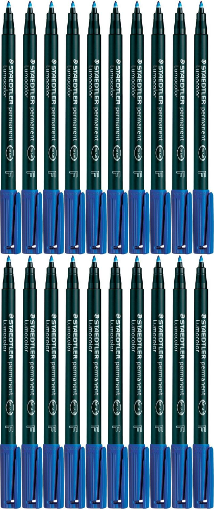 20x Foliopis Staedtler Lumocolor, okrągła, 0.6 mm (F), niebieski
