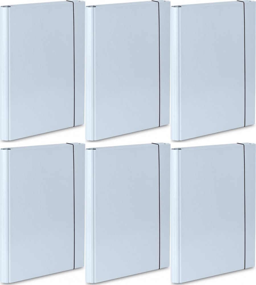 6x Teczka skrzydłowa z gumką VauPe, A4, 40mm, pastelowy błękitny