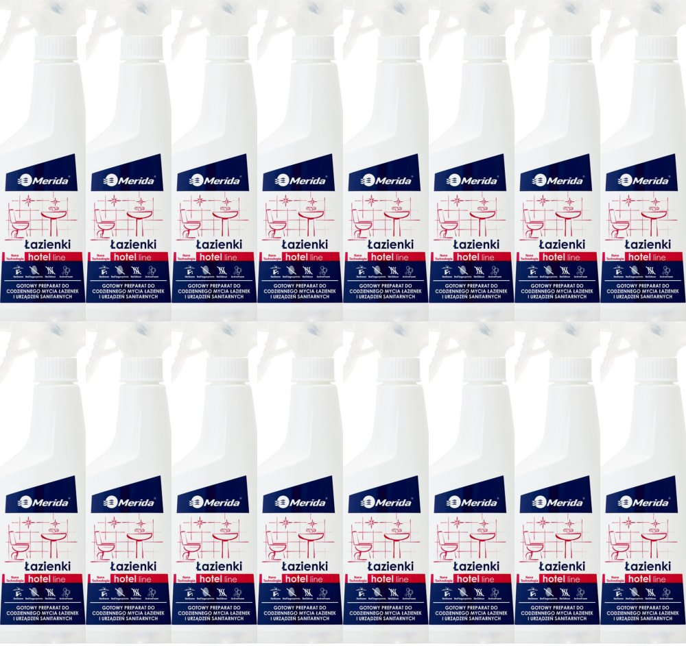 16x Środek do mycia łazienek i urządzeń sanitarych Merida, Biuro & Hotel Line, 0.5l