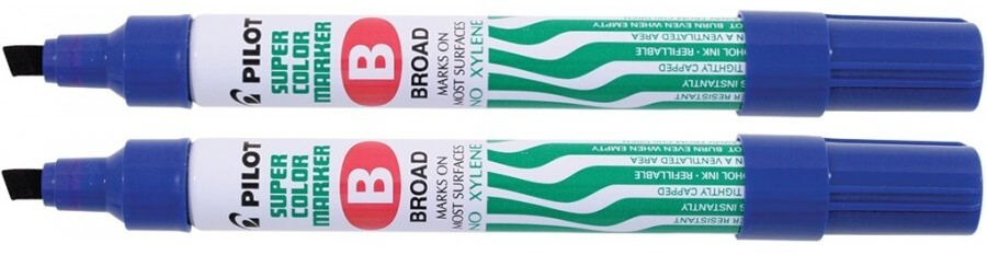 2x marker permanentny Pilot SCA-B, ścięta, 4.5mm, niebieski