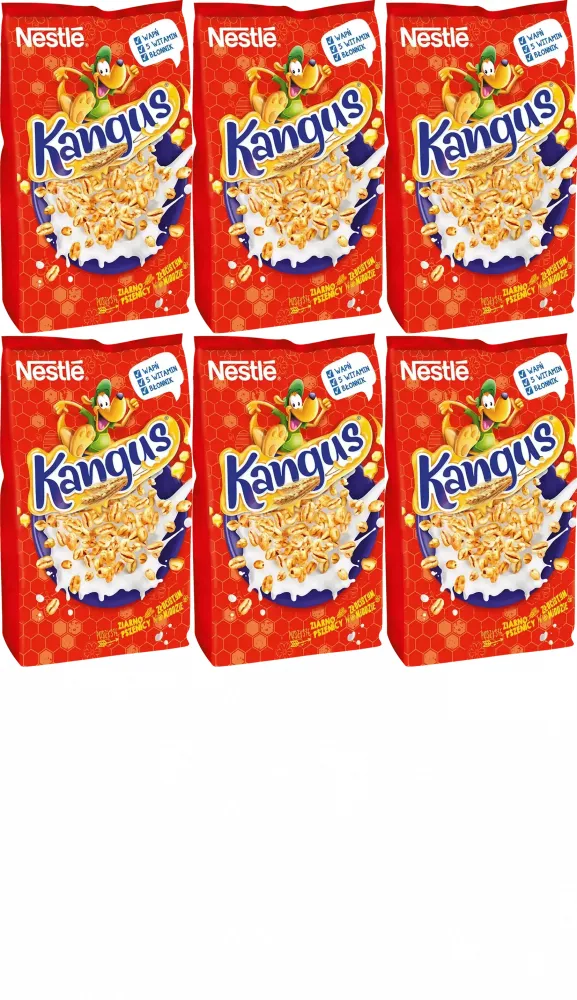 6x Płatki śniadaniowe Nestle Kangus, miodowy, 250g