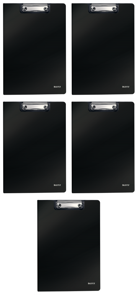 5x Clipboard Leitz Solid, z okładką, A4, czarny