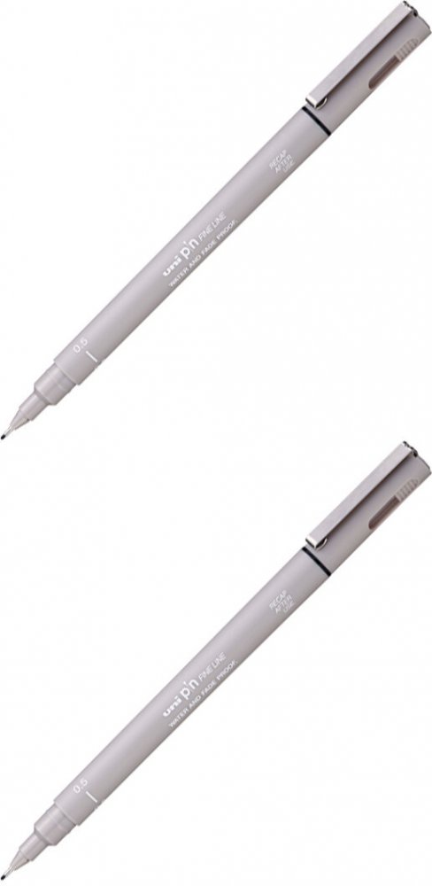 2x Cienkopis kreślarski Uni PIN-200, 0.5mm, jasnoszary